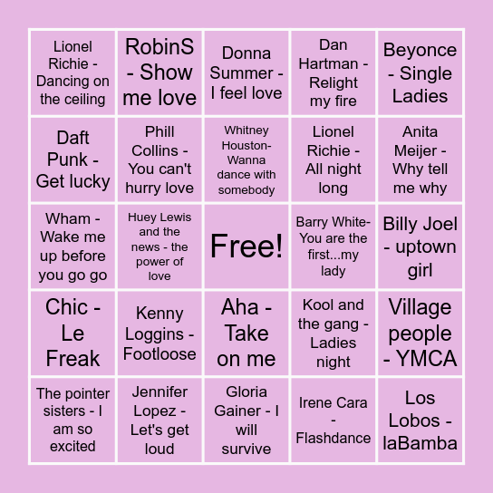 Ladiesnight bingo Card