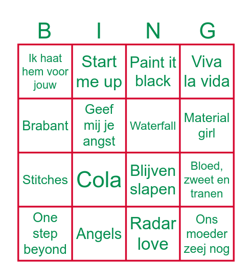 Familie van Dijk - Bingo Card