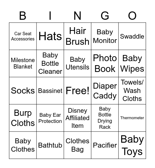 Nguyen Baby Shower Bingo Card