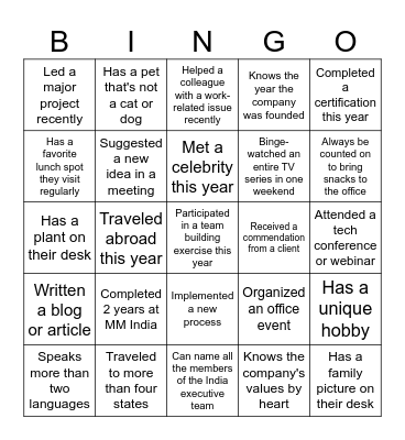 Leadership Retreat 2024 Bingo Card