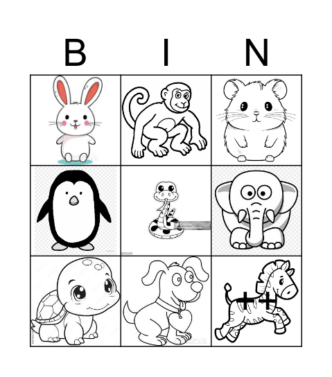 ANIMALS Bingo Card