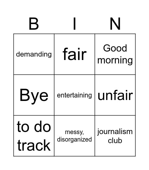 EC2 U1 ASD 5-6 Bingo Card