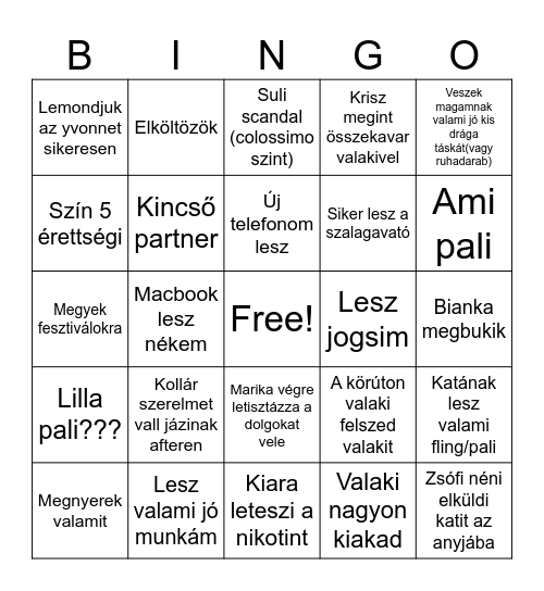 2024/2025 Bingo Card