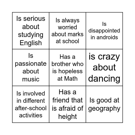 Find someone who… Bingo Card