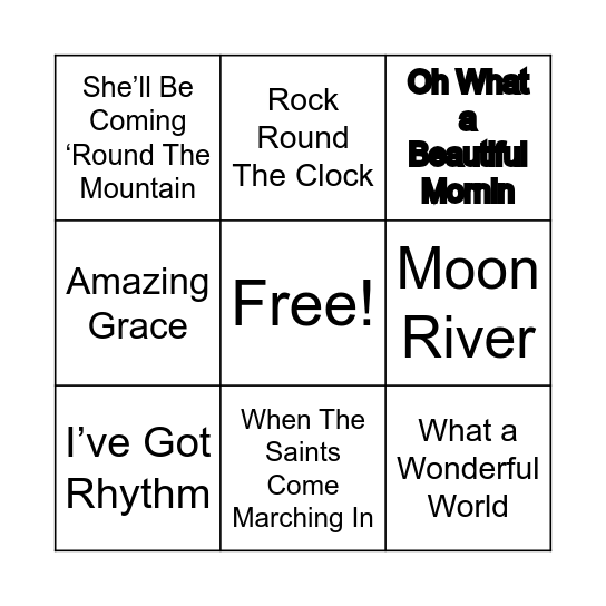 Musical Bingo!🎶 Bingo Card