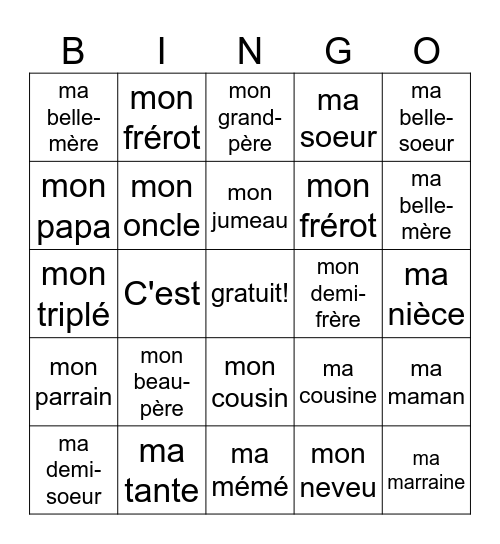 Justin Armstrong Bingo Card