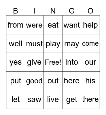 BLENDS Bingo Card