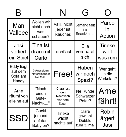 Riemenschneider Bingo Card