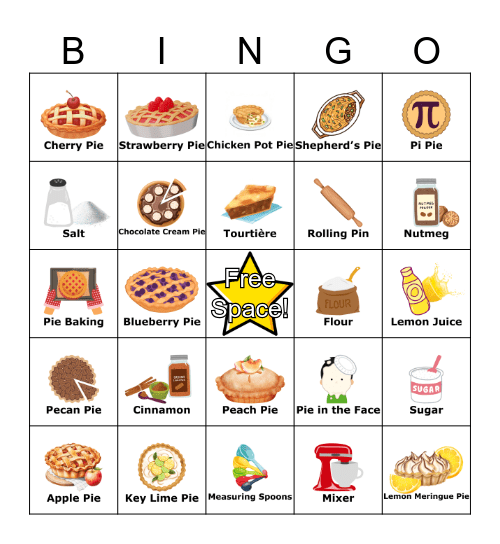 Pie's the Limit Bingo Card