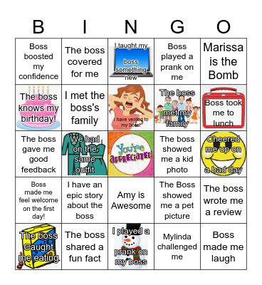 Boss's Day Bingo Card