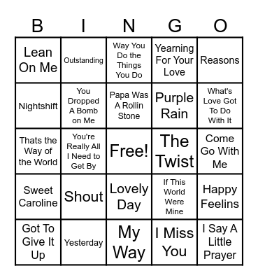 BOOGIE BINGO Card