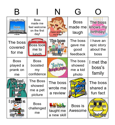Boss's Day Bingo Card