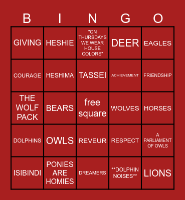 NRMS BINGO Card