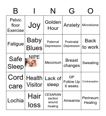 Postnatal Bingo Card