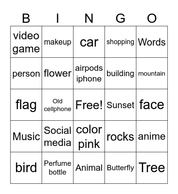 Collage Bingo Card