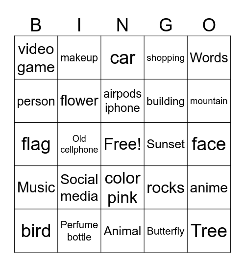 Collage Bingo Card