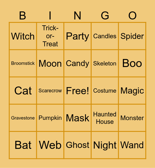 HALLOWEEN Bingo Card