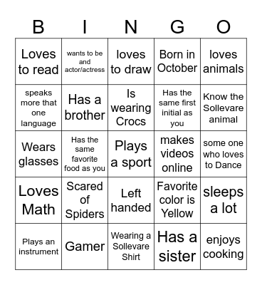 Sollevare Bingo Card
