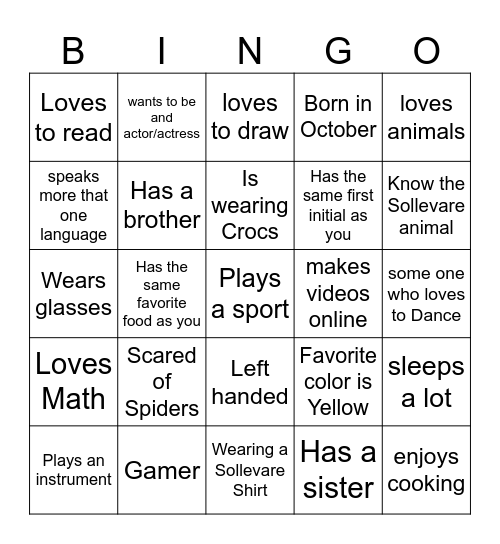 Sollevare Bingo Card