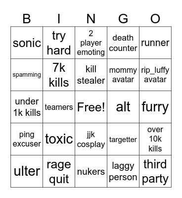 TSB BINGO Card