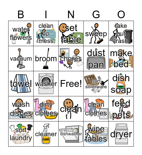 Chores Bingo Card