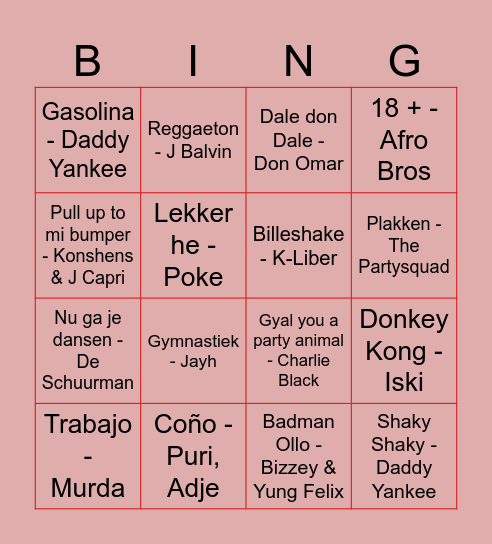 🍑 Tril Je Bil  🍑 Bingo Card