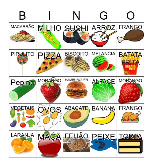 ALIMENTOS SAUDAVEIS Bingo Card