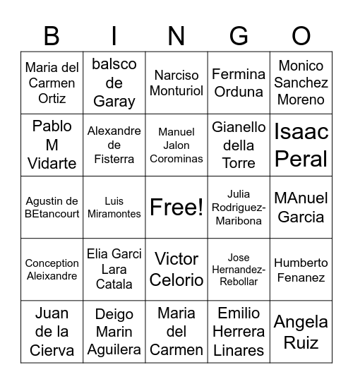 Hispanic Hertiage Inventors Bingo Card