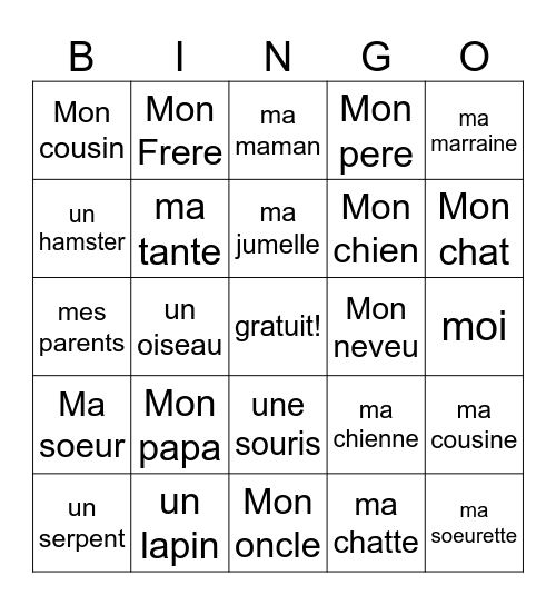 Isabella Booker Bingo Card