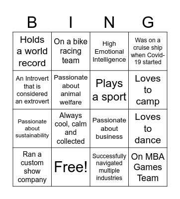 Networking Bingo Card