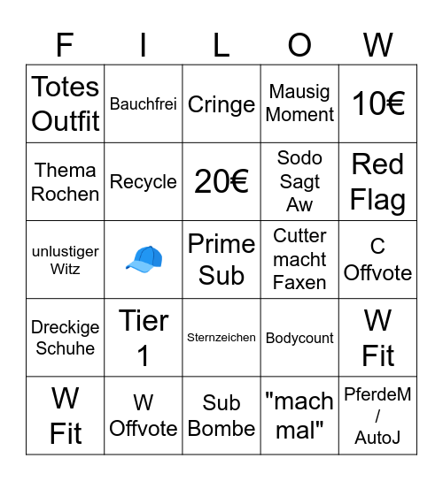 Sophodoph Filow Bingo Card