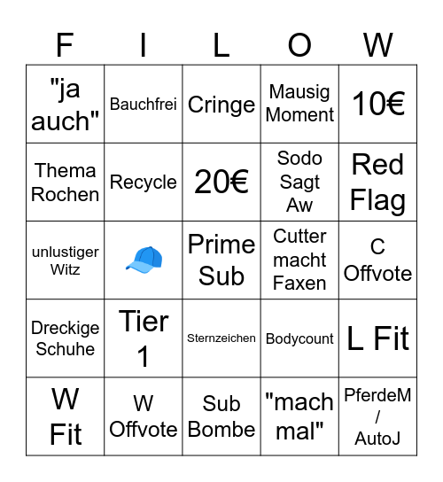 Sophodoph Filow Bingo Card