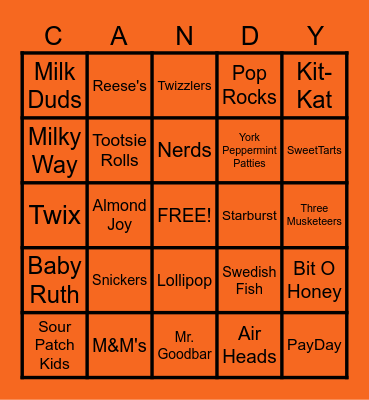 CANDY BINGO! Bingo Card