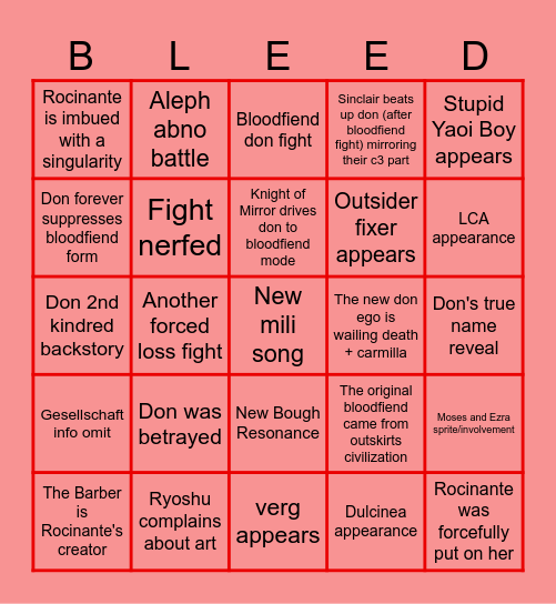 canto 7 vibrant bingo Card