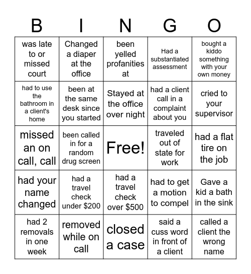 DCS Bingo Card