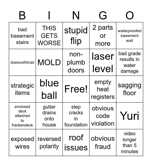 Preston Bingo Card