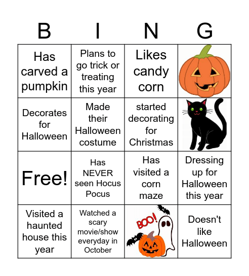 Halloween Bingo Card