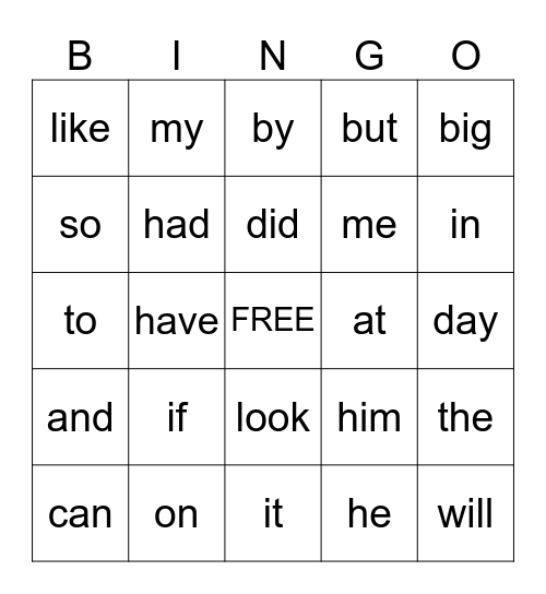 Review Week Bingo Card