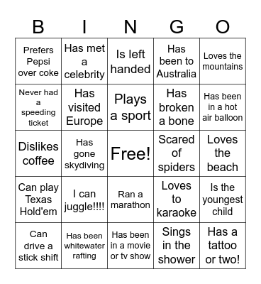 Market Meeting Kick Off Bingo Card