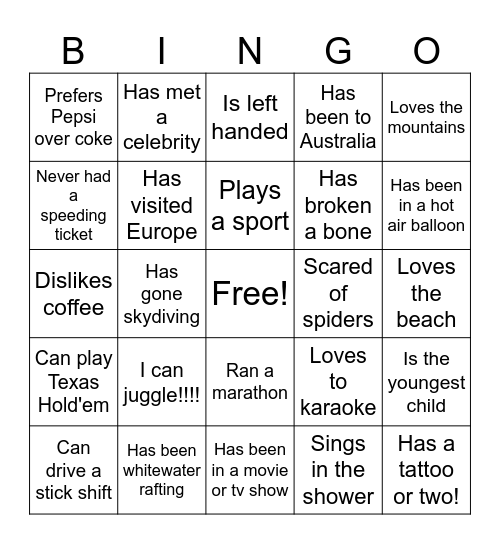 Market Meeting Kick Off Bingo Card