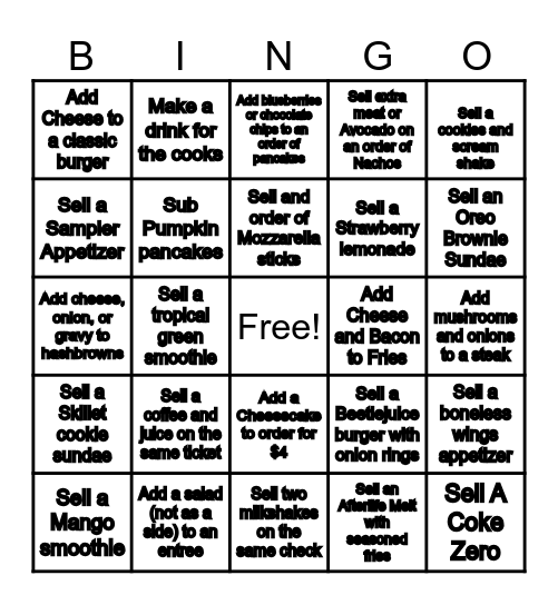 B.A.D.A. Bingo Card