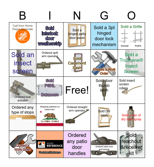 Andersen Bingo Card