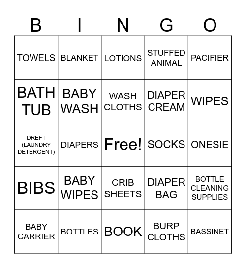 BABY BINGO Card