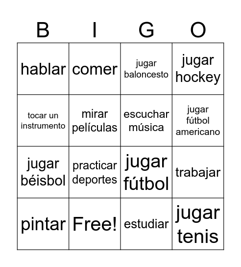 Las Actividades Bingo Card