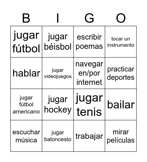 E1U1ASD2- Las Actividades Bingo Card