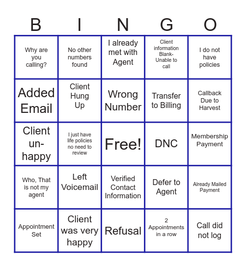 ACU BINGO Card