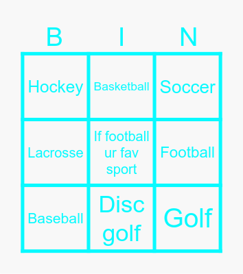 Icy Bingo Card