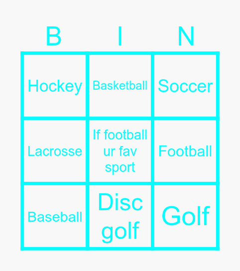 Icy Bingo Card