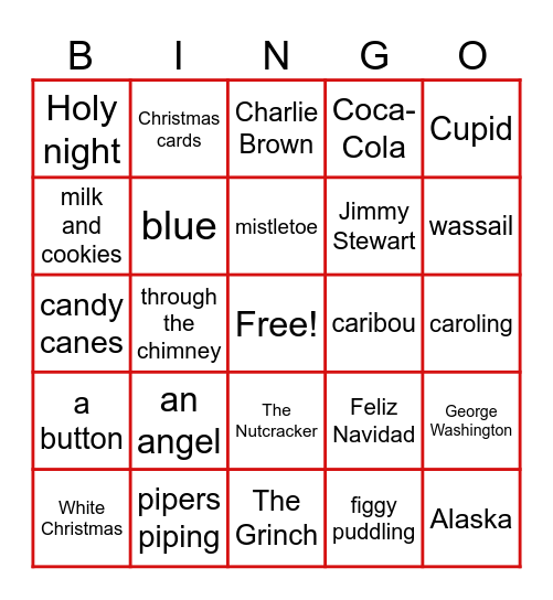 Holiday Bingo Card