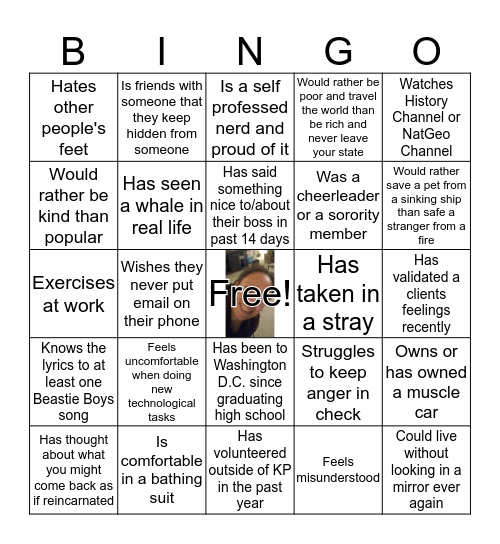 TEAM BUILDING BINGO Card